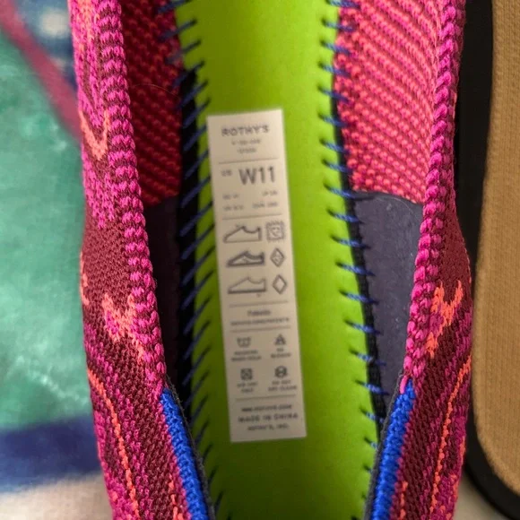 Rothy's Fuchsia and Blue Patterned Flats - Picture 4 of 8